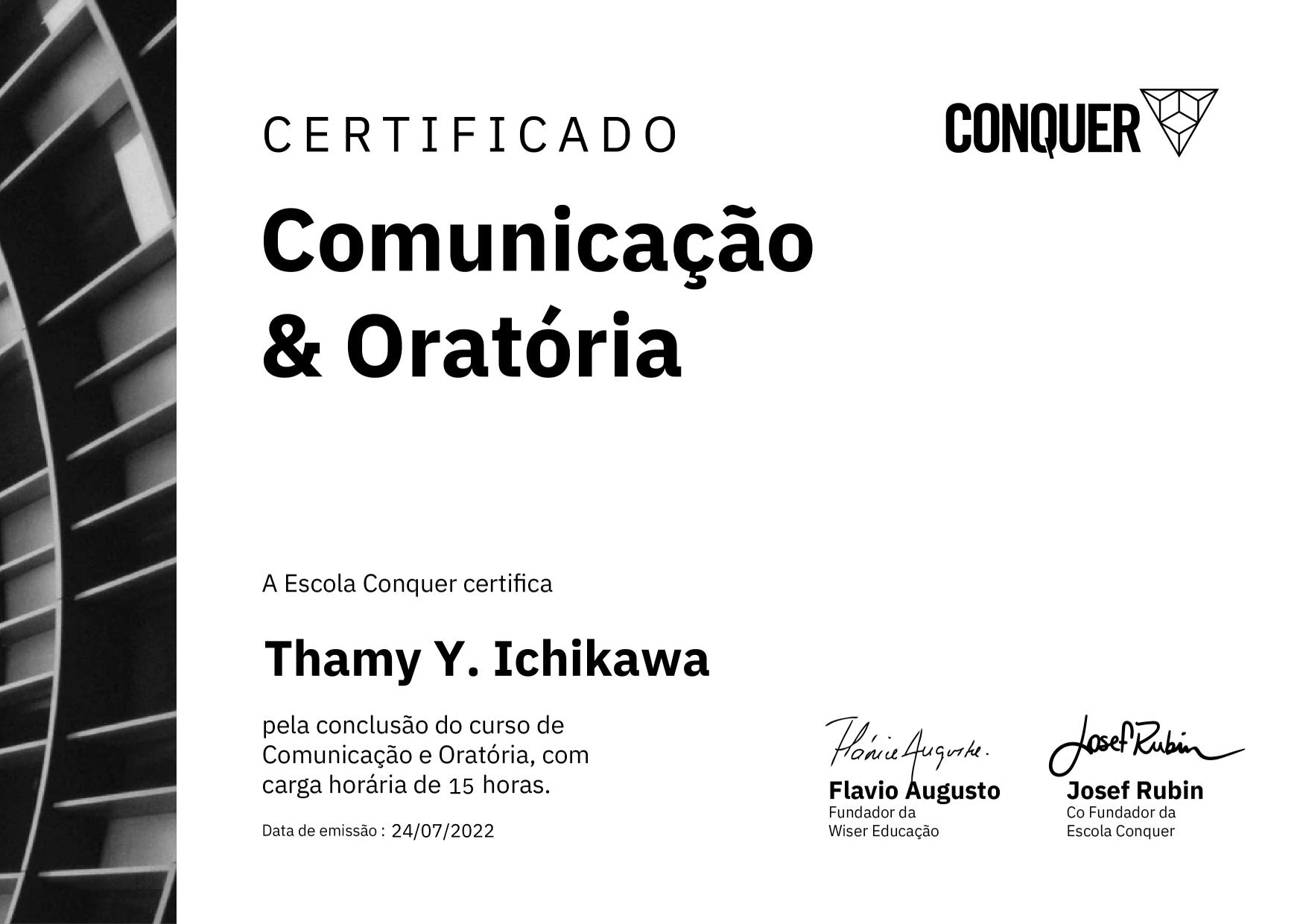 Certificado de Comunicação e Oratória - Destravando a sua comunicação